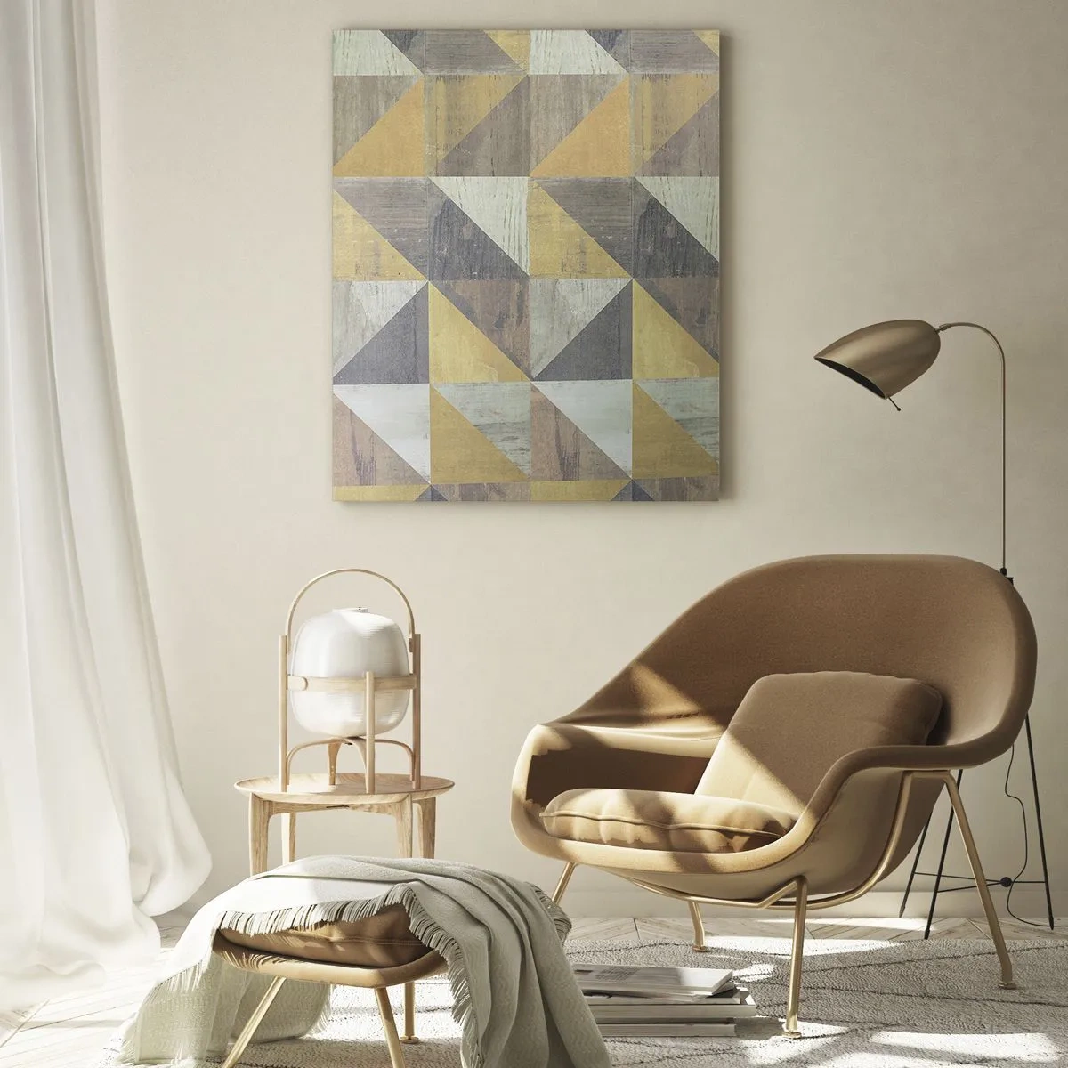 Schilderen op glas - Op de hoek van de driehoek - 70x100 cm