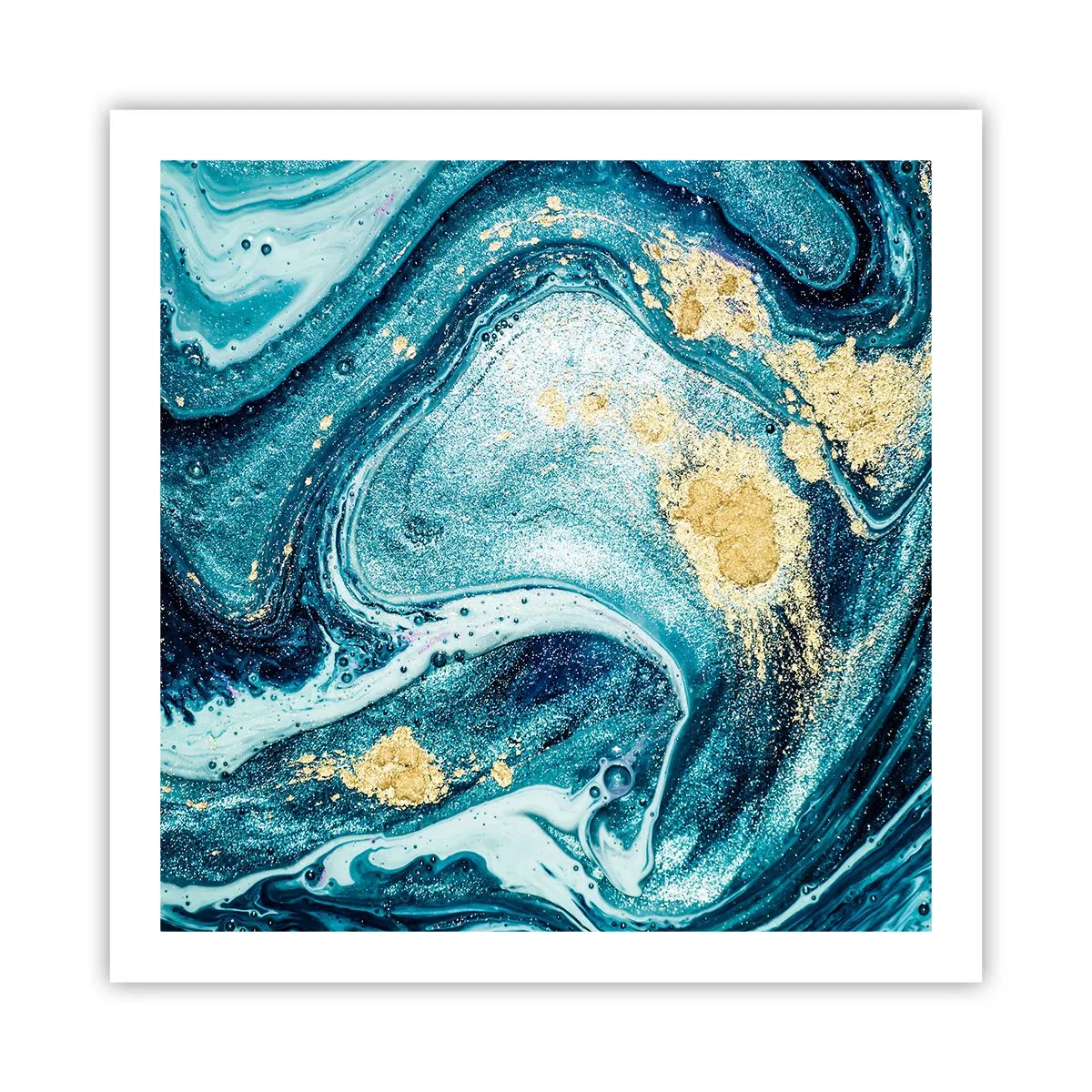 Poster - Blauwe draaikolk - 60x60 cm