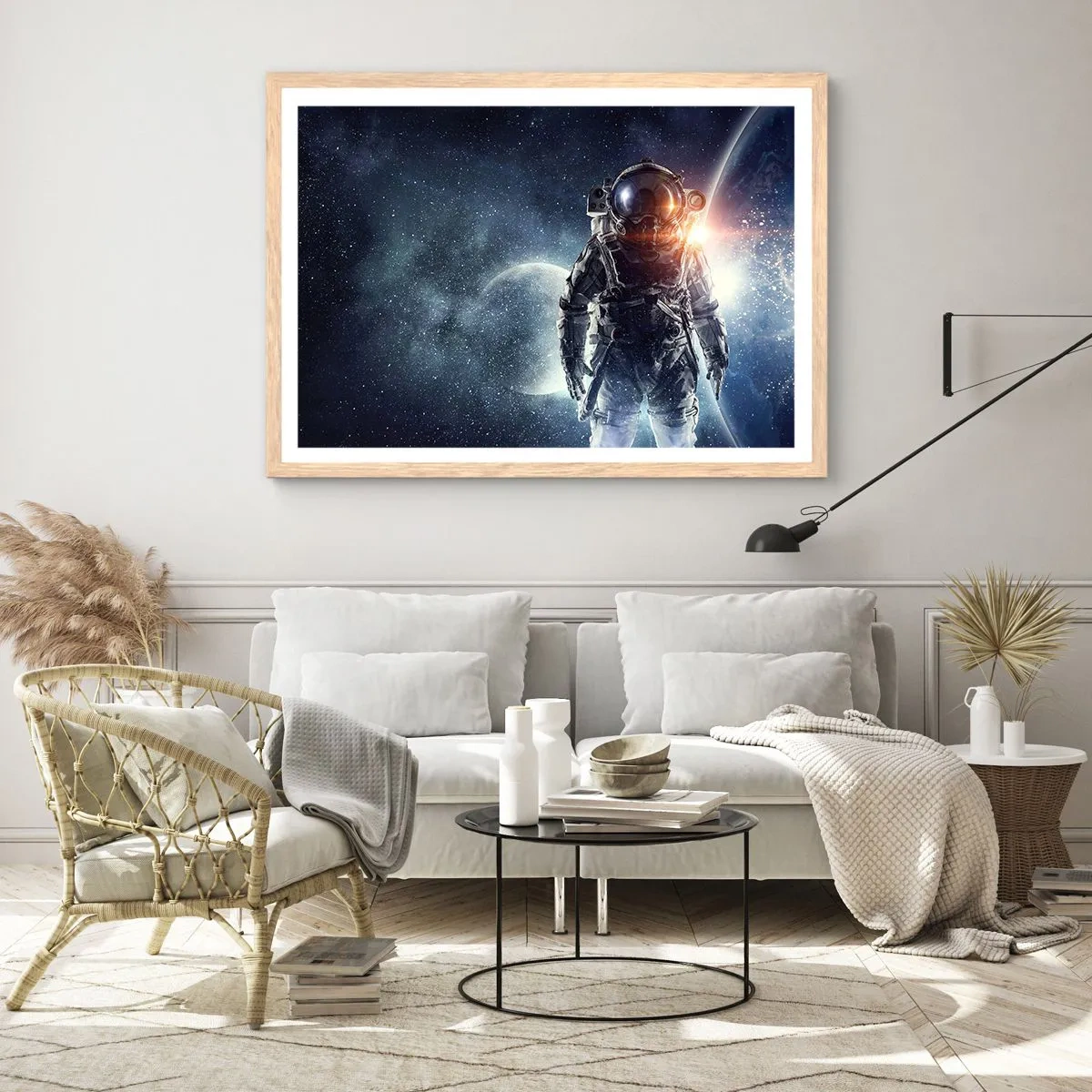 Een poster in een licht eiken lijst - Ruimte avontuur - 40x30 cm