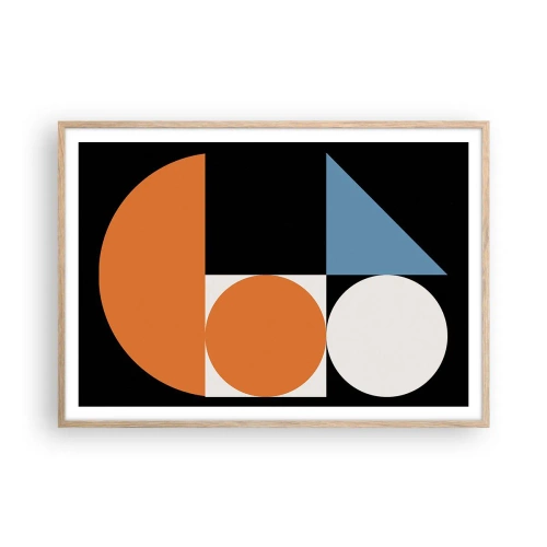 Een poster in een licht eiken lijst - Dacht lay-out - 100x70 cm