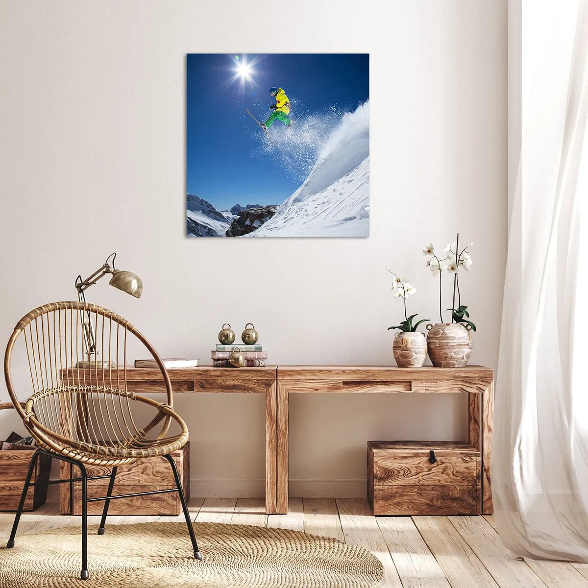 Schilderen op canvas - Dansend met de bergen - 70x70 cm