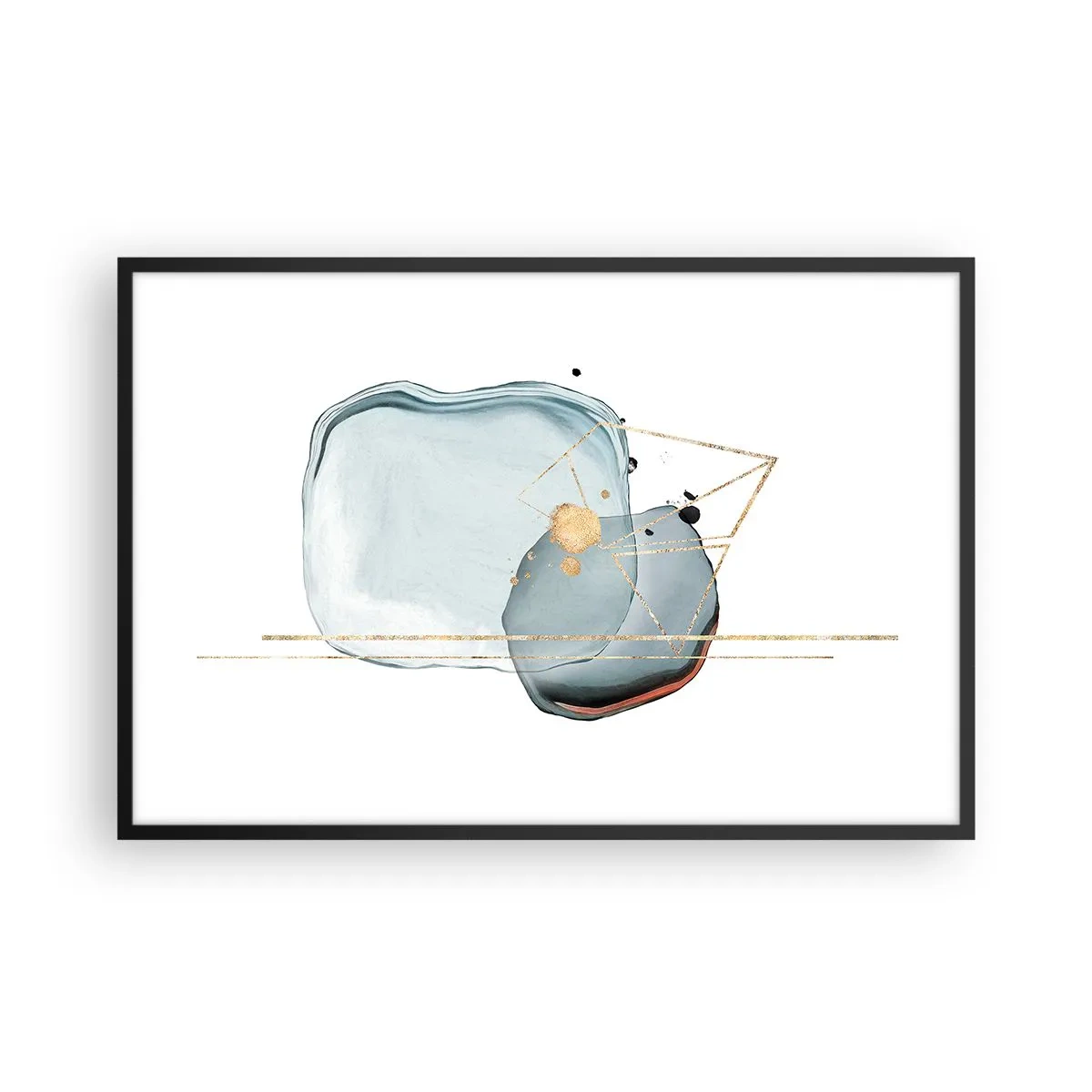 Poster in een zwarte lijst - Een studie van druppels - 91x61 cm