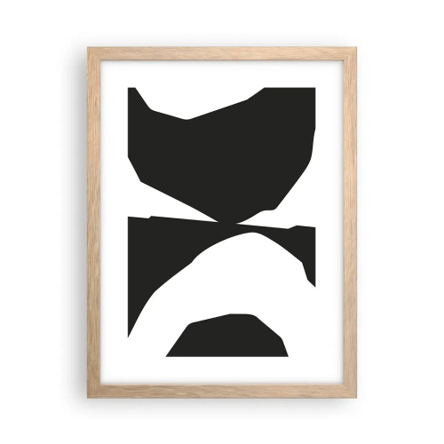 Een poster in een licht eiken lijst - Positief – negatief - 30x40 cm