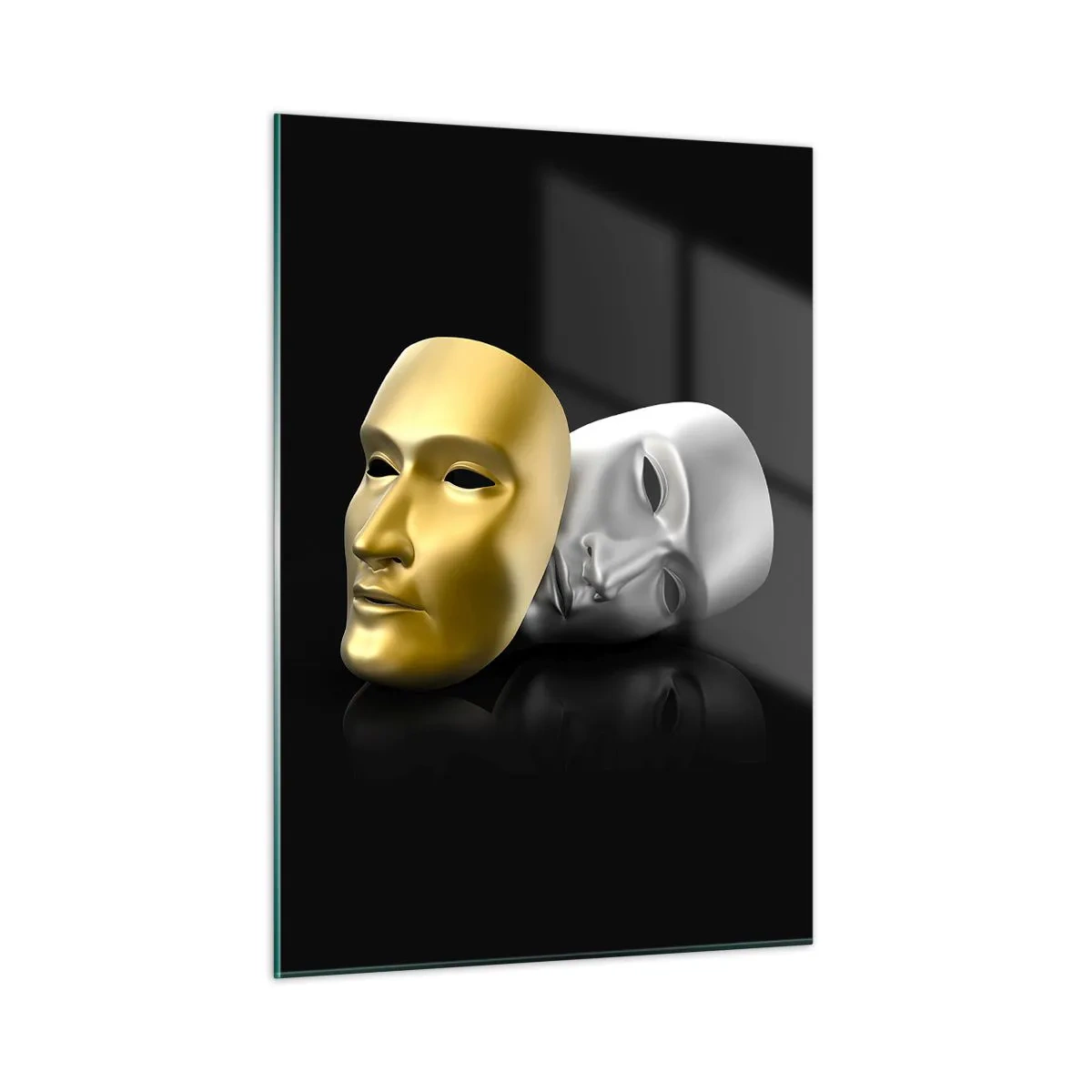 Schilderen op glas - Het leven is theater - 50x70 cm