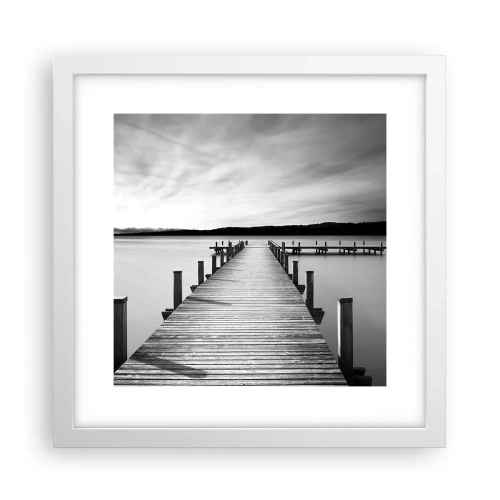 Poster in een witte lijst - Bij de waterput - vrede - 30x30 cm
