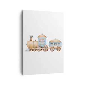 Schilderen op canvas - Hij staat op het station... - 50x70 cm