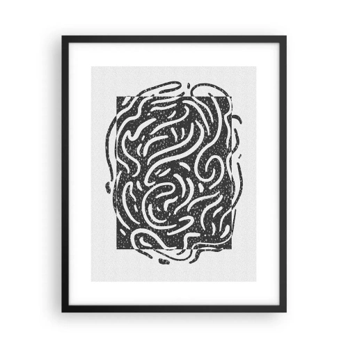 Poster in een zwarte lijst - Abstractie: vreugdedans - 40x50 cm