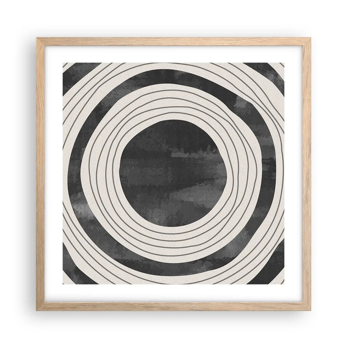 Een poster in een licht eiken lijst - Precies op het punt - 50x50 cm