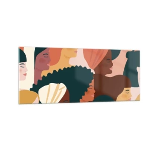 Schilderen op glas - Alleen vrouwelijkheid - 100x40 cm