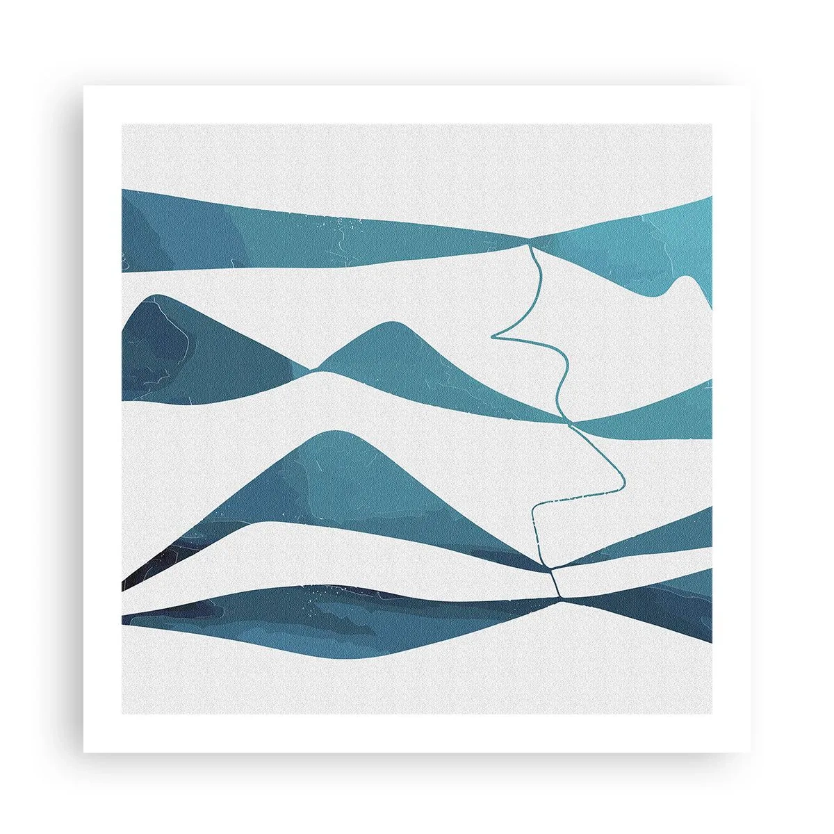 Poster - Abstractie: turquoise verbinding - 60x60 cm