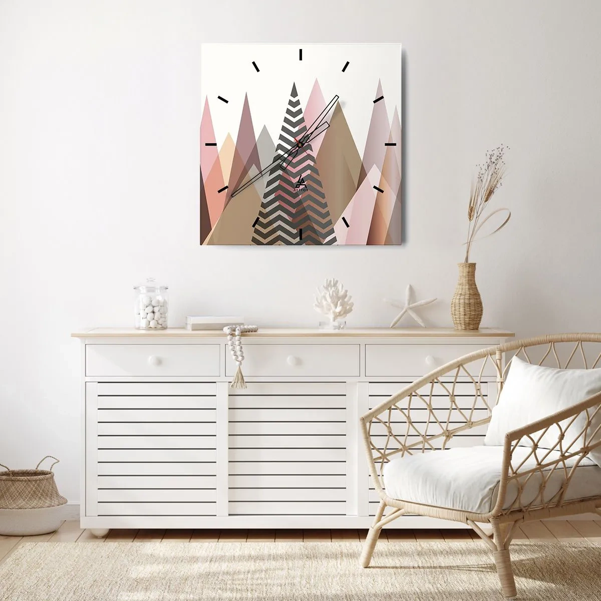 Wandklok - Klok - Piramidaal uitzicht - 30x30 cm