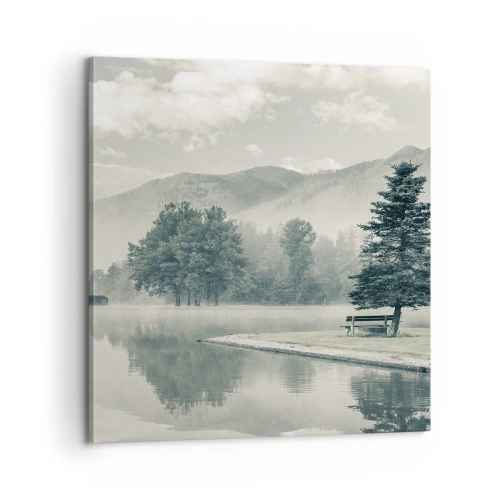Schilderen op canvas - Het meer slaapt nog - 60x60 cm