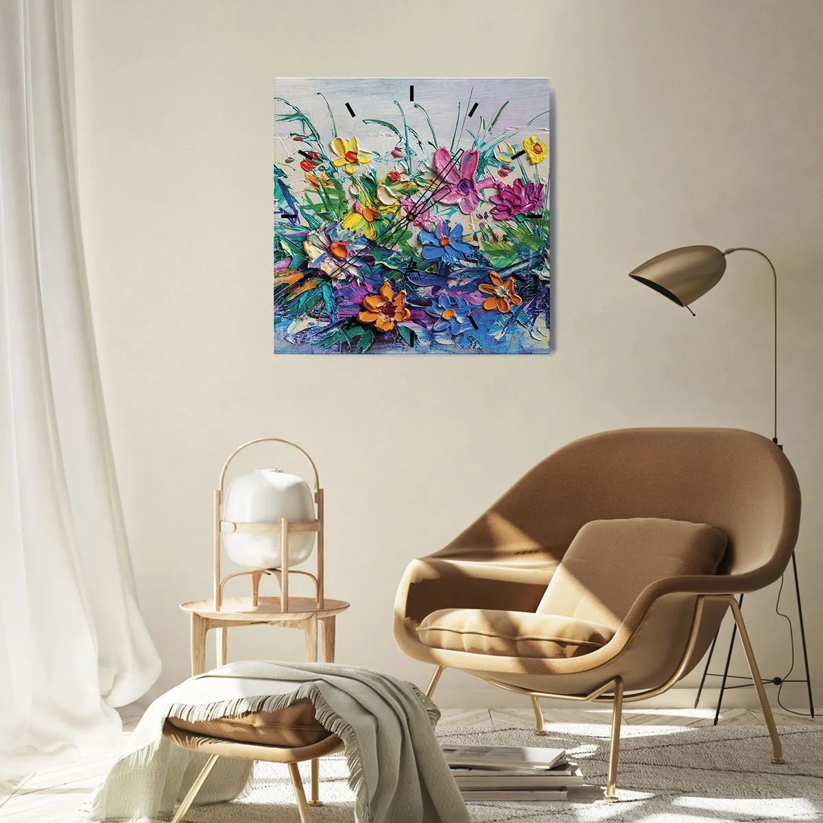 Wandklok - Klok - Helemaal geen stilleven - 40x40 cm