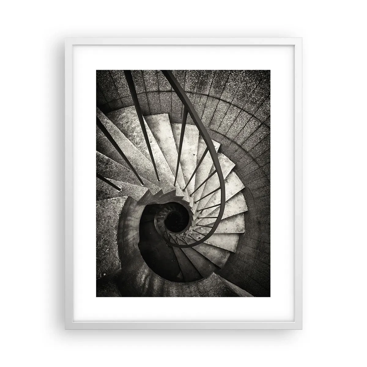 Poster in een witte lijst - De trap op, de trap af - 40x50 cm