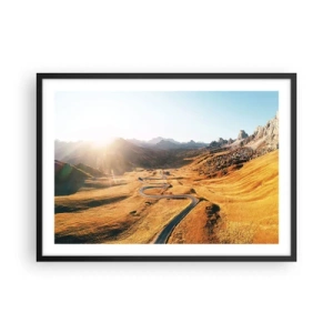 Poster in een zwarte lijst - In een gouden vallei - 70x50 cm