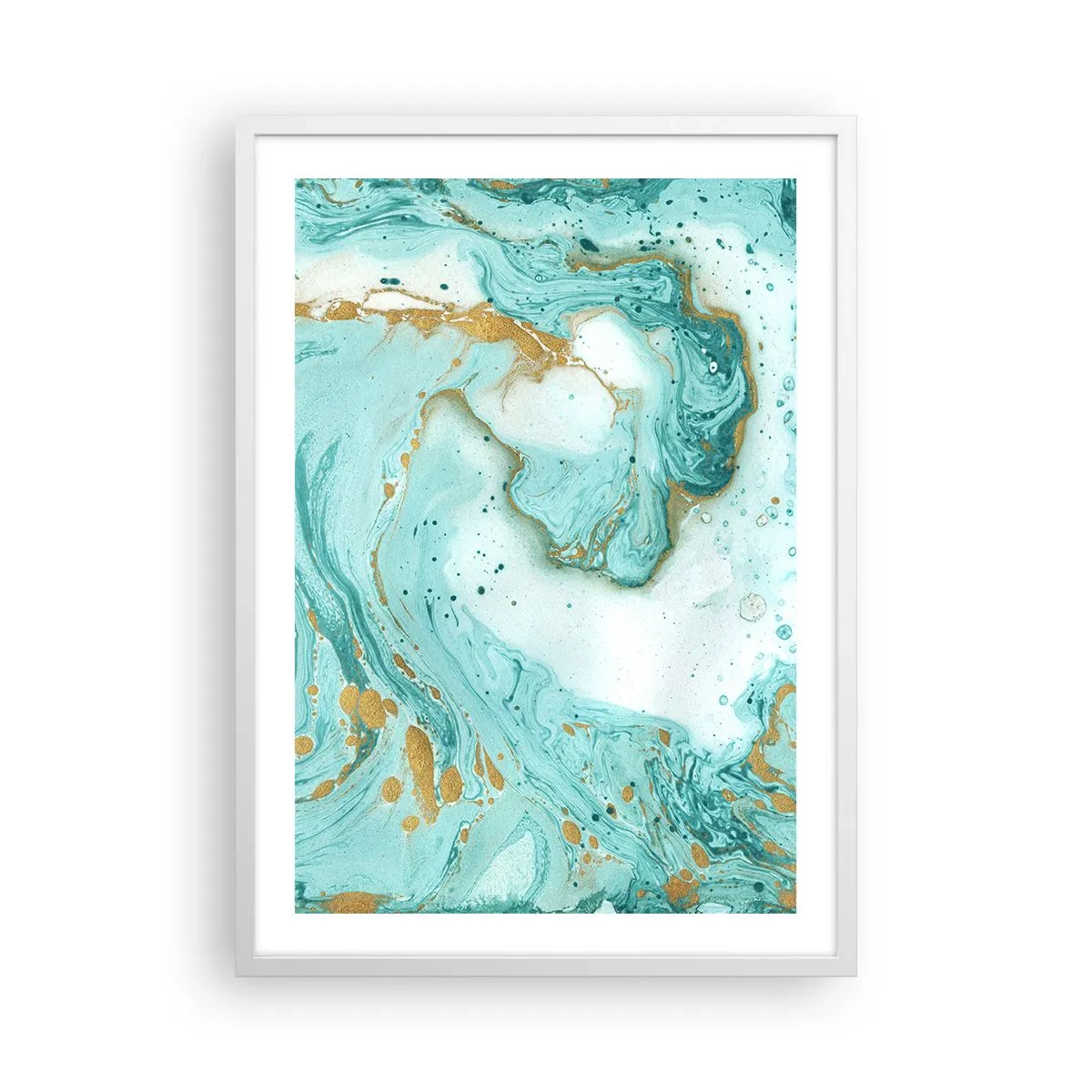 Poster in een witte lijst - Onder de grote golf van het Edo-tijdperk - 50x70 cm