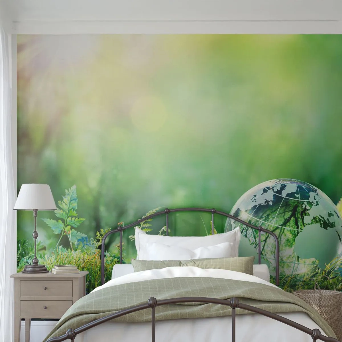 Zelfklevend Fotobehang Deluxe Sticker - De groene planeet - Abstractie, Varen, Natuur - 350x256 cm