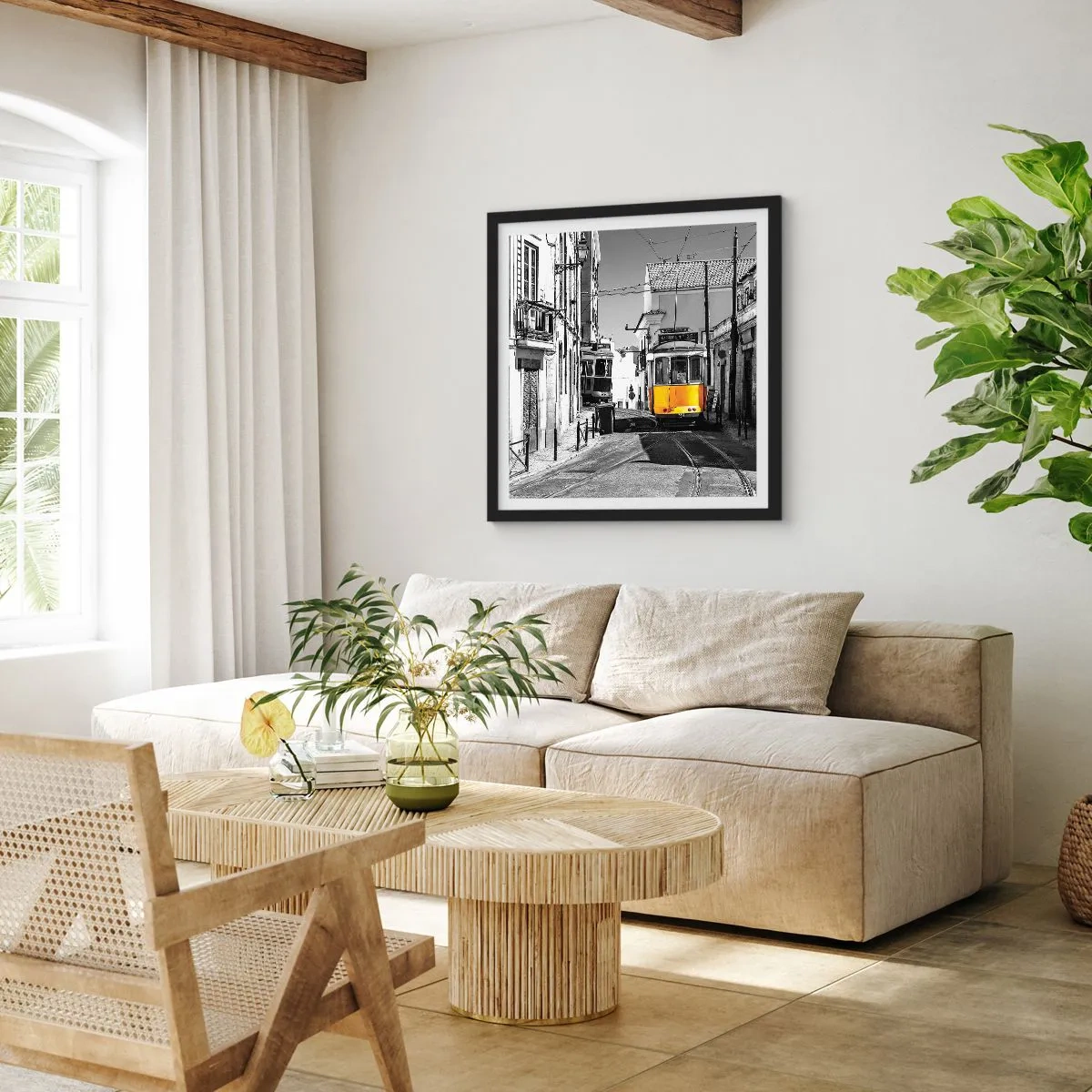 Poster in een zwarte lijst - De geest van Lissabon - 50x50 cm