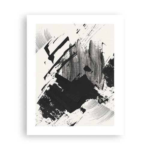 Poster - Abstractie – expressie van zwart - 40x50 cm