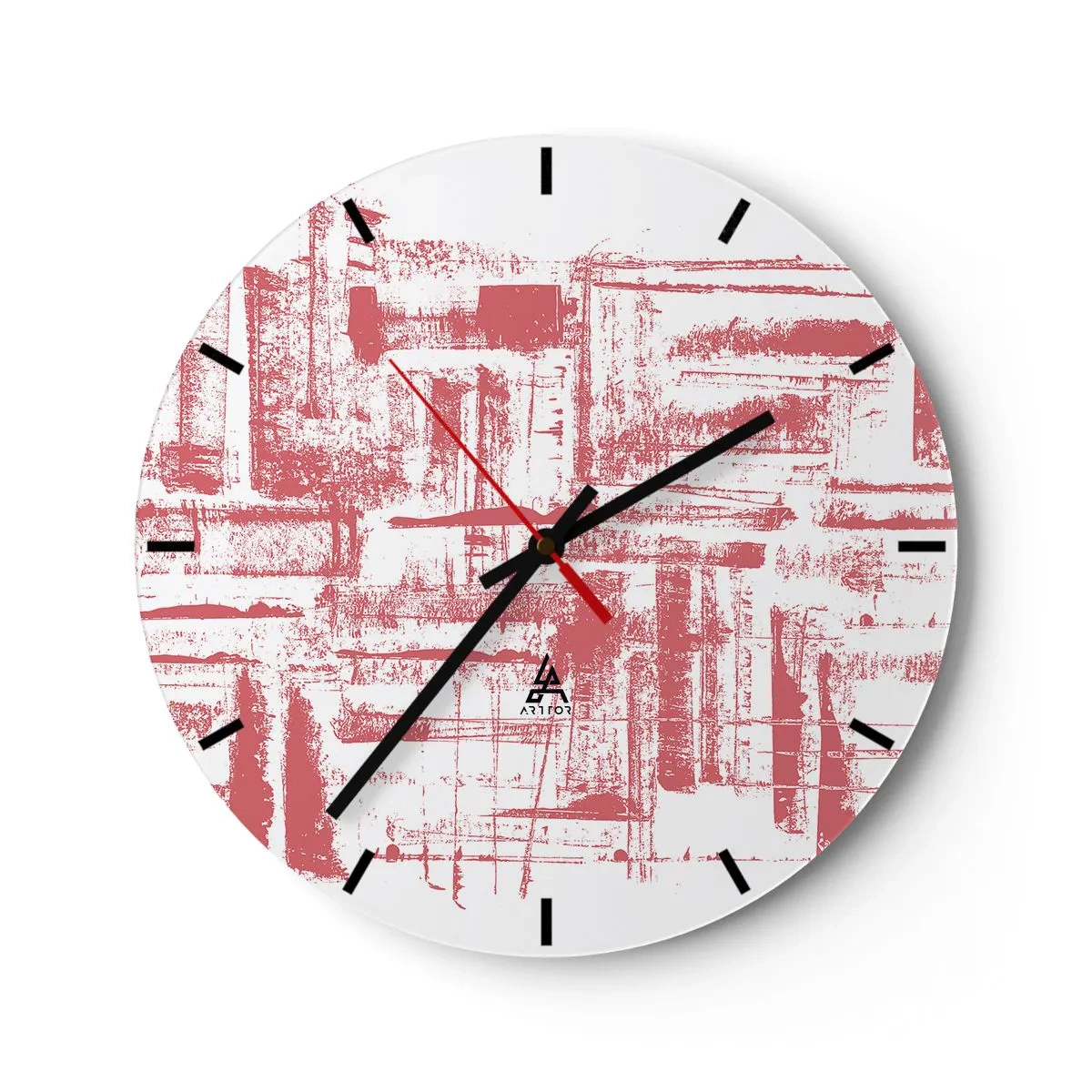 Wandklok - Klok - De rode stad - 40x40 cm