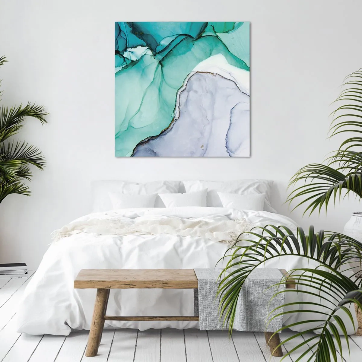 Schilderen op canvas - Een studie in turkoois - 60x60 cm