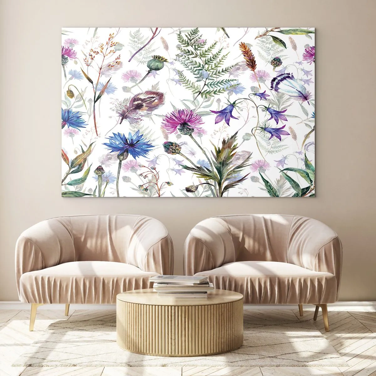 Schilderen op glas - Pools herbarium - 100x70 cm