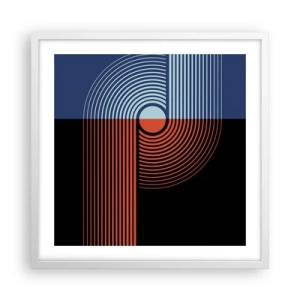 Poster in een witte lijst - In een geometrische omhelzing - 50x50 cm