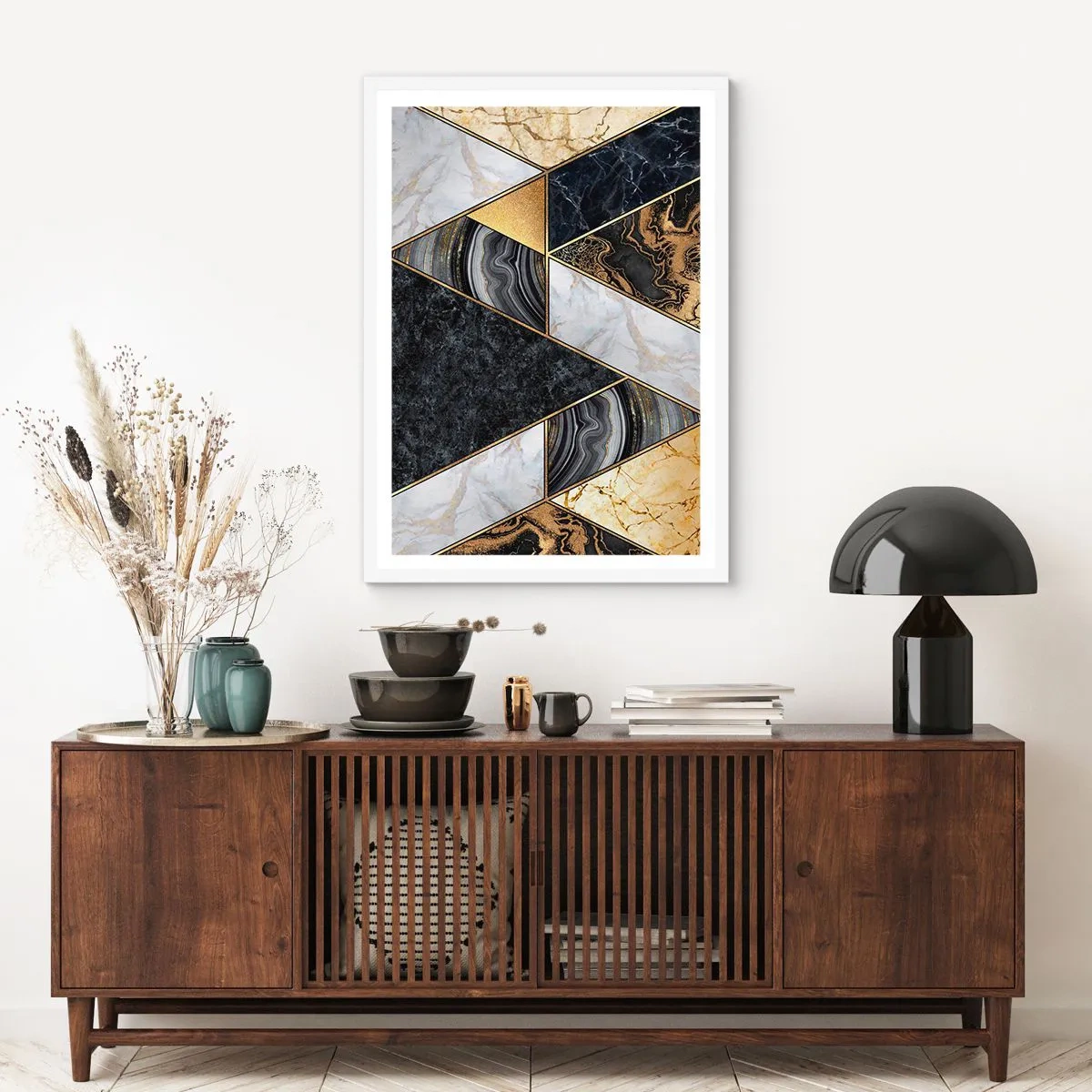 Poster in een witte lijst - Steen bij steen - 50x70 cm