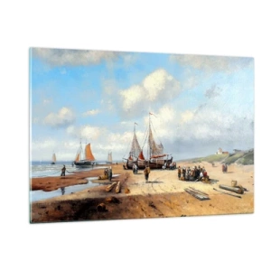 Schilderen op glas - Na een geslaagde vangst - 120x80 cm