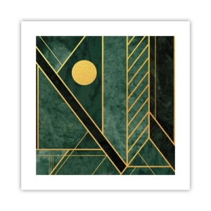 Poster - Dynamiek van goud en azuur - 40x40 cm