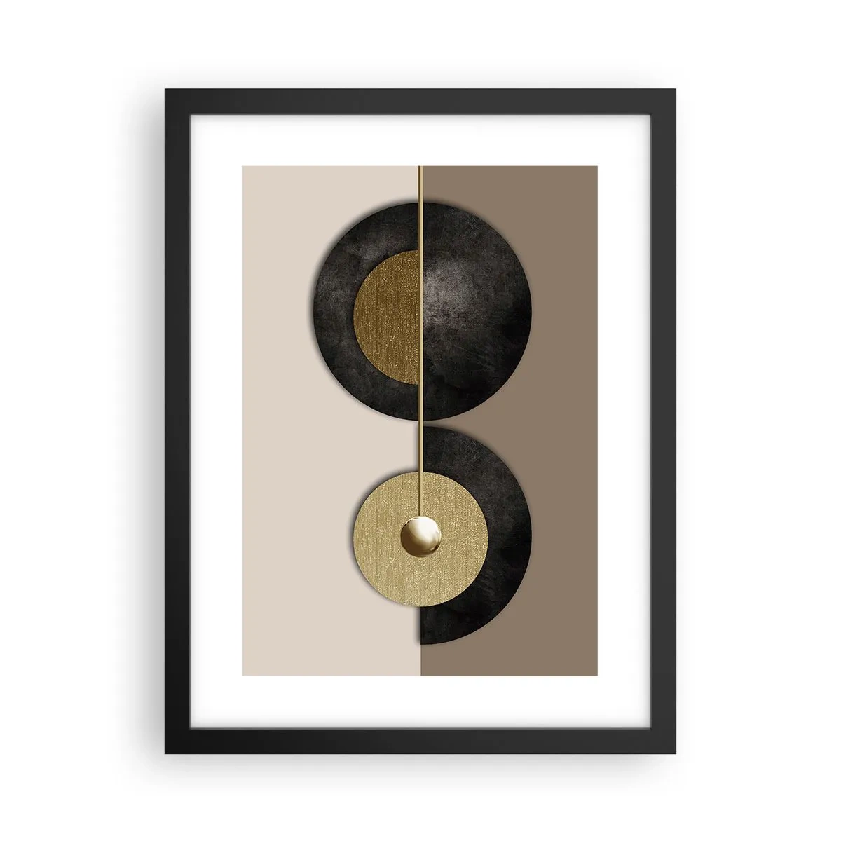 Poster in een zwarte lijst - Variaties rond de cirkel - 30x40 cm