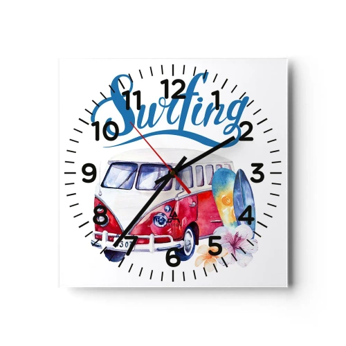 Wandklok - Klok - Komkommer - een klassieker voor een surfer - 30x30 cm