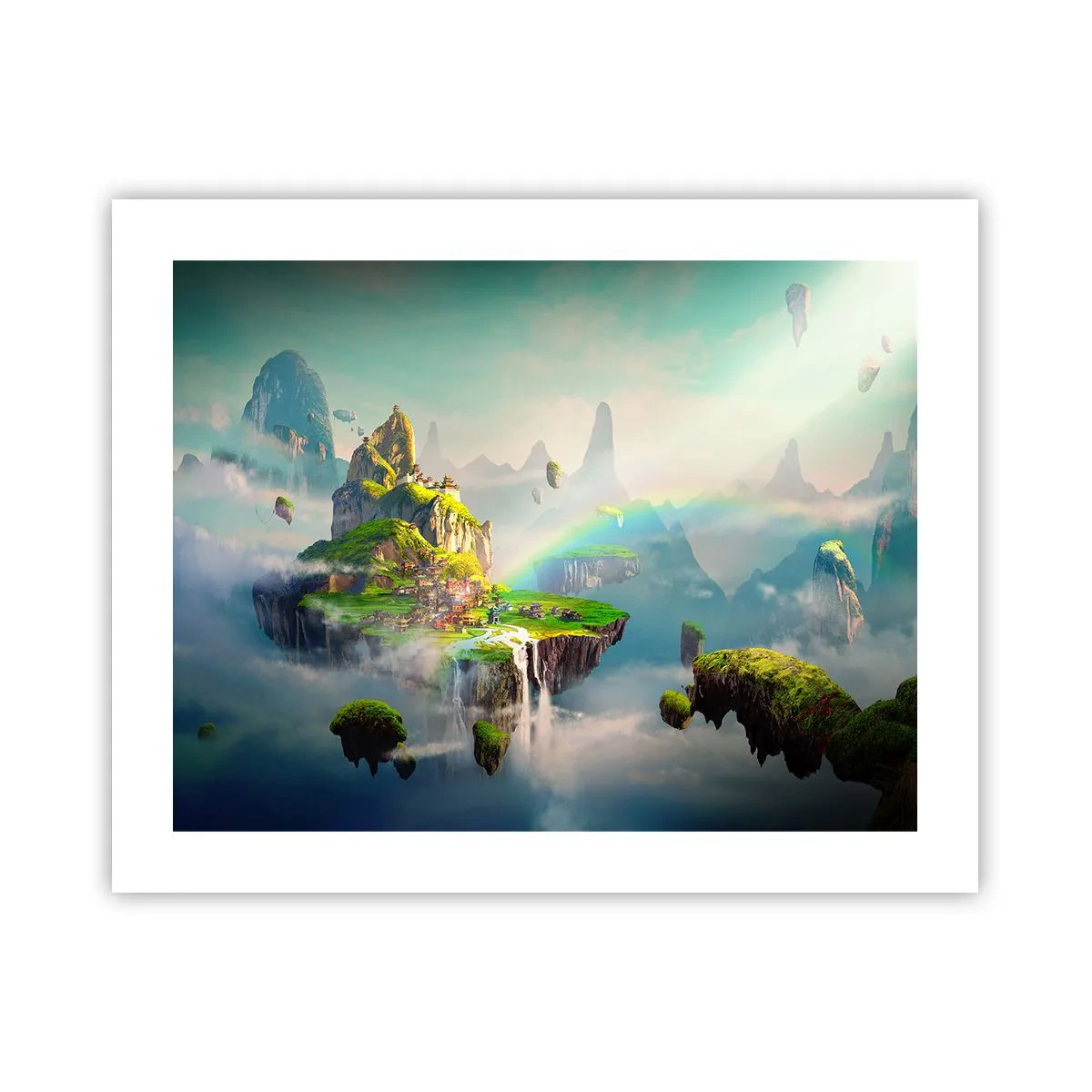 Poster - Midden in de lucht - gelukkige eilanden - 50x40 cm