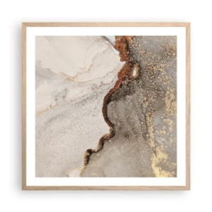 Een poster in een licht eiken lijst - Op de grens van kleuren - 60x60 cm