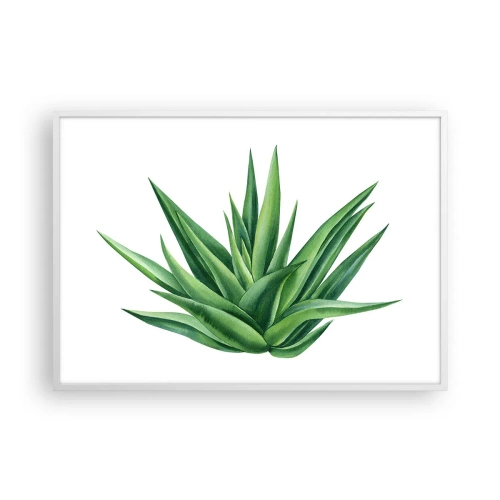 Poster in een witte lijst - Groen – kracht – leven - 100x70 cm