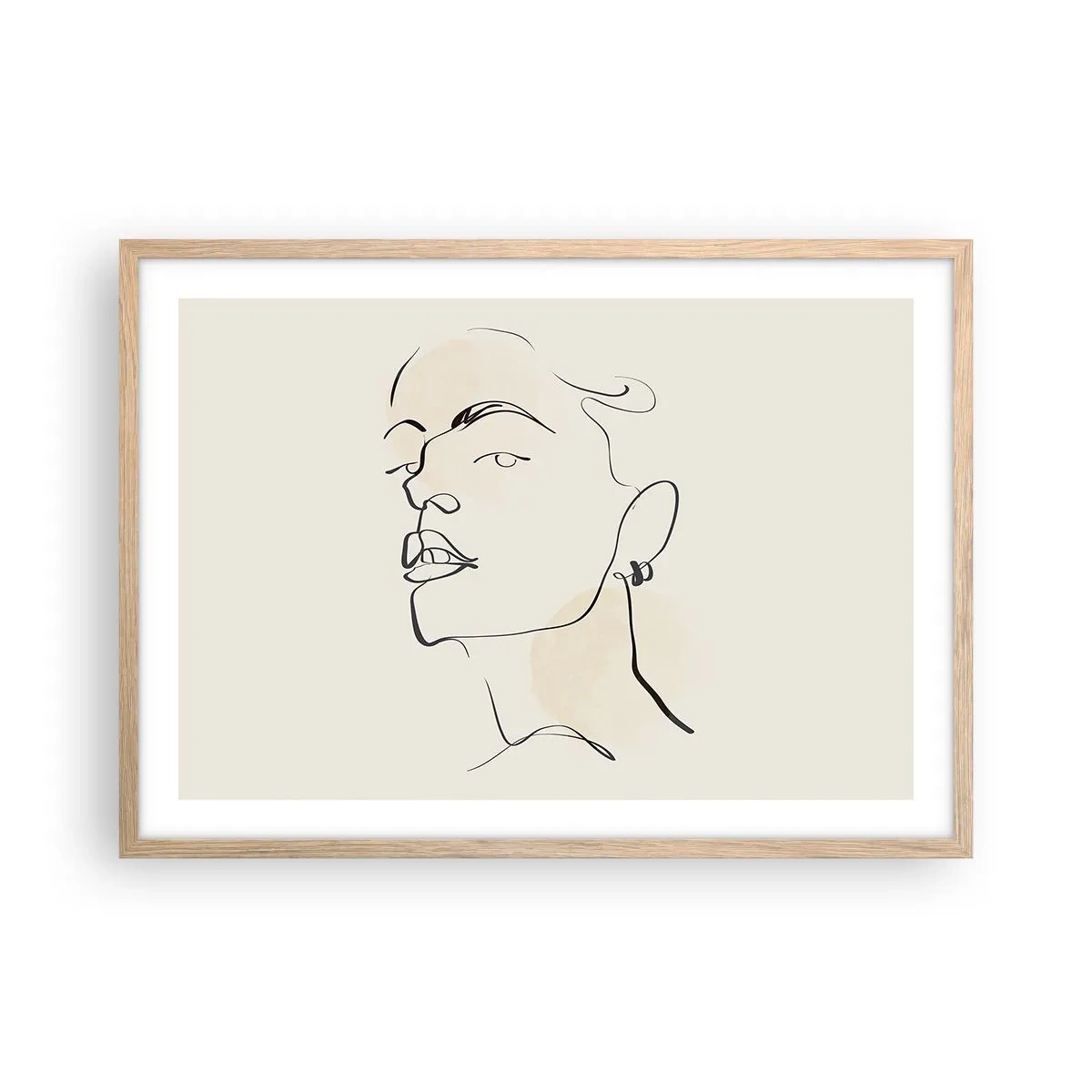 Een poster in een licht eiken lijst - Een trotse blik - 70x50 cm