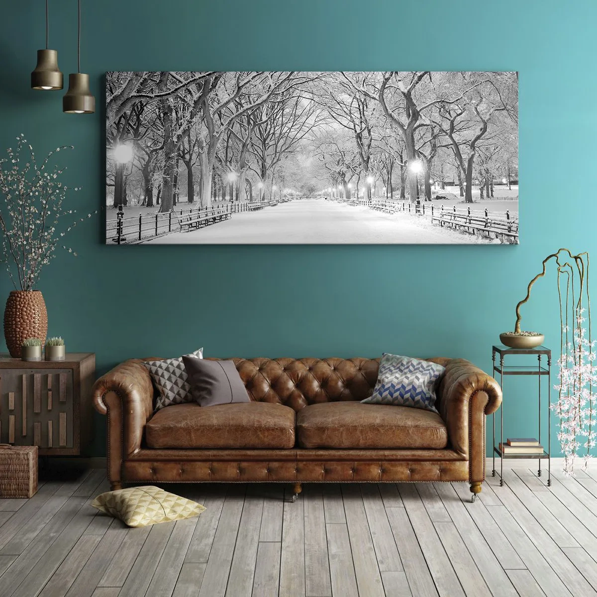 Schilderen op canvas - Vier seizoenen - winter - 100x40 cm