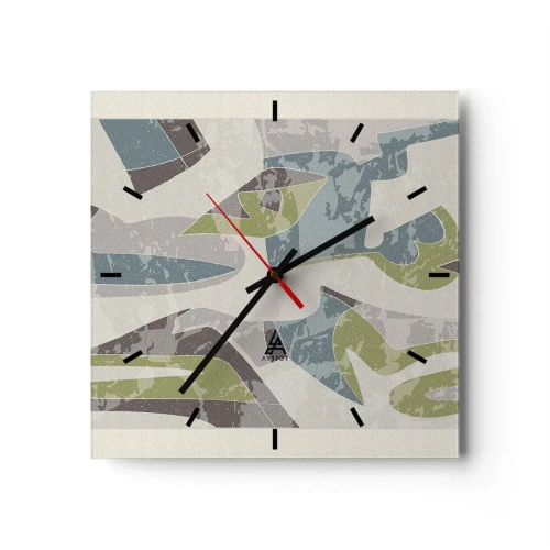 Wandklok - Klok - Compositie achter het glas - 30x30 cm