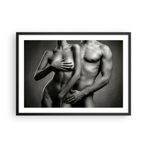 Poster in een zwarte lijst - Adam en Eva - 70x50 cm
