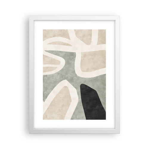 Poster in een witte lijst - Compositie met een zwart motief - 30x40 cm