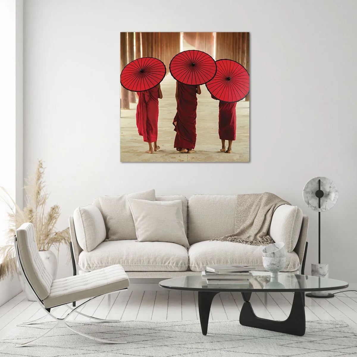 Schilderen op glas - Op weg naar het Zuivere Land - 60x60 cm