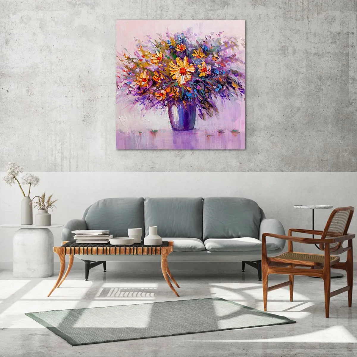 Schilderen op glas - Het ruikt zoet, ziet er zoet uit - 70x70 cm