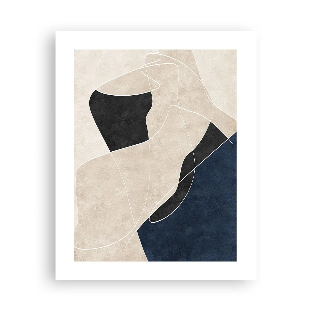Poster - Abstracte compositie – kleurcontrast - 40x50 cm