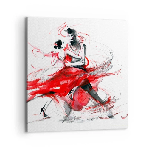 Schilderen op canvas - Tango - het ritme van passie - 60x60 cm