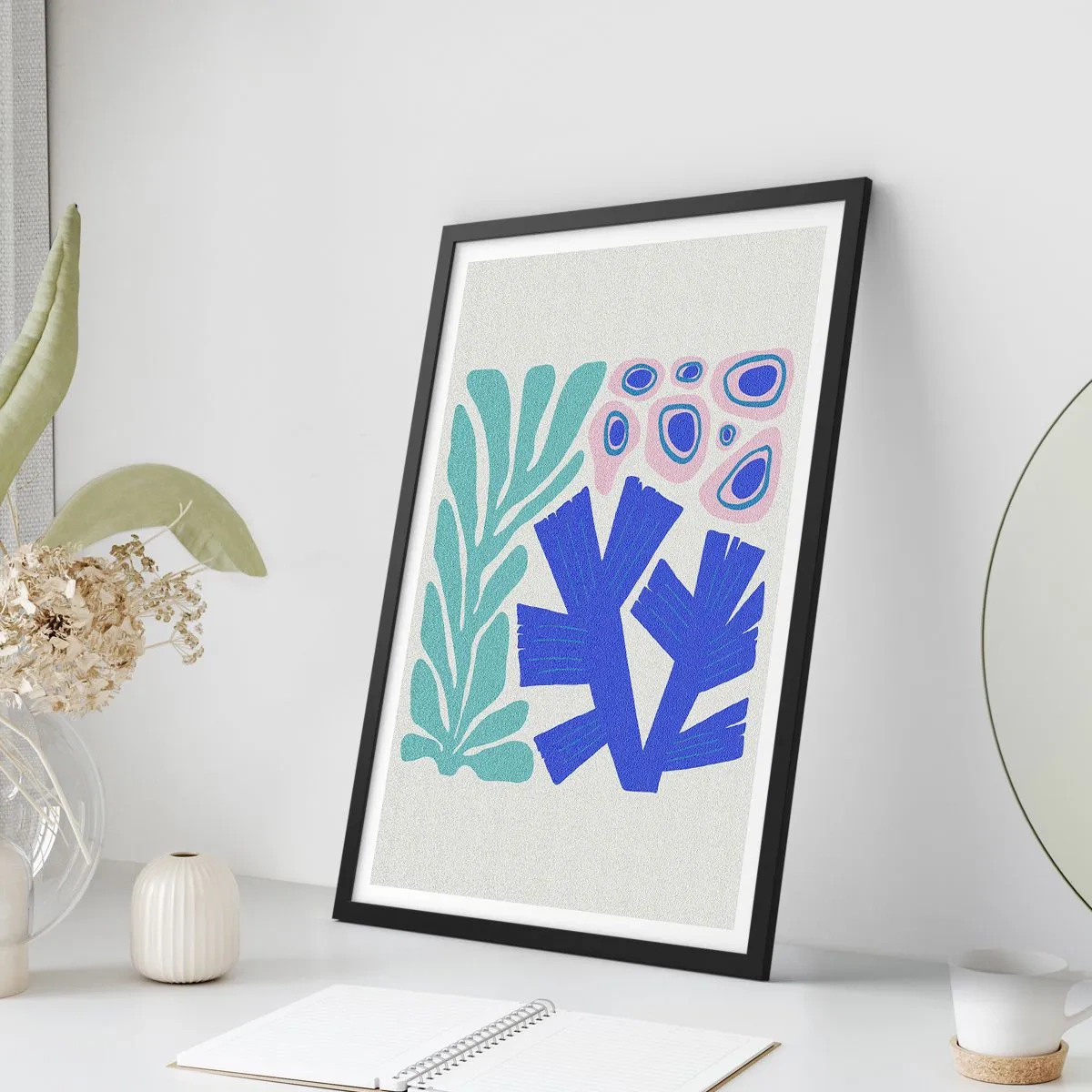 Poster in een zwarte lijst - Onderwater tuin - 70x100 cm