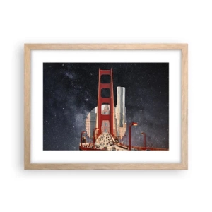 Een poster in een licht eiken lijst - Altijd in het centrum - 40x30 cm