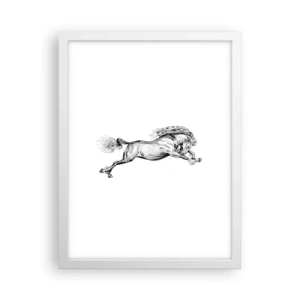 Poster in een witte lijst - Vastgehouden in galop - 30x40 cm