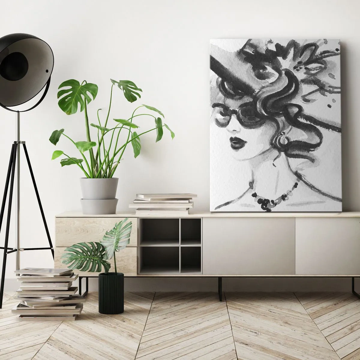 Schilderen op canvas - Een dame met karakter - 65x120 cm