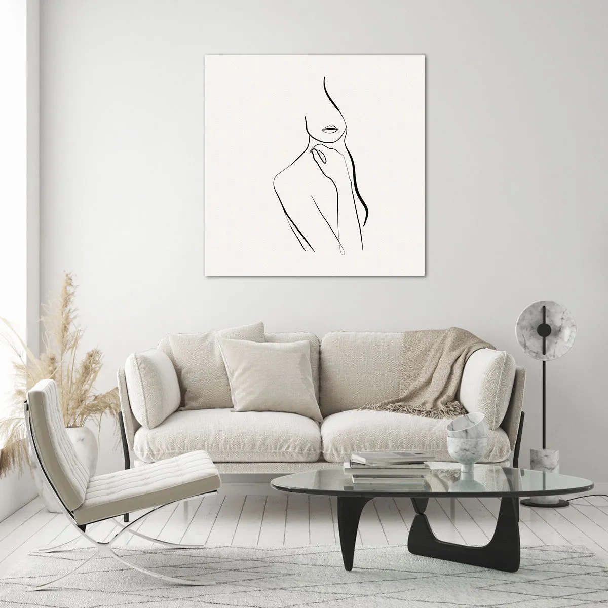 Schilderen op glas - Een golf van melancholie - 70x70 cm