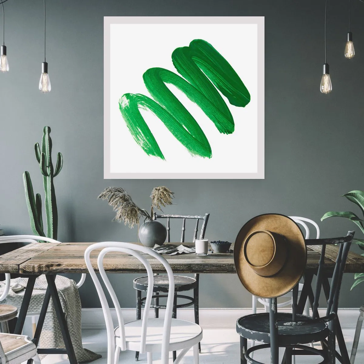 Poster - Groene grap - 30x30 cm